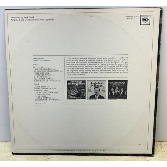 Jim Nabors Christmas Album Vinyl LP Columbia CS 9531 12 Songs - Picture 5 of 6